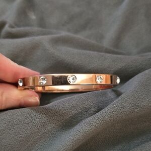 Rose Gold LOVE Bracelet DUPE with Crystal Accents